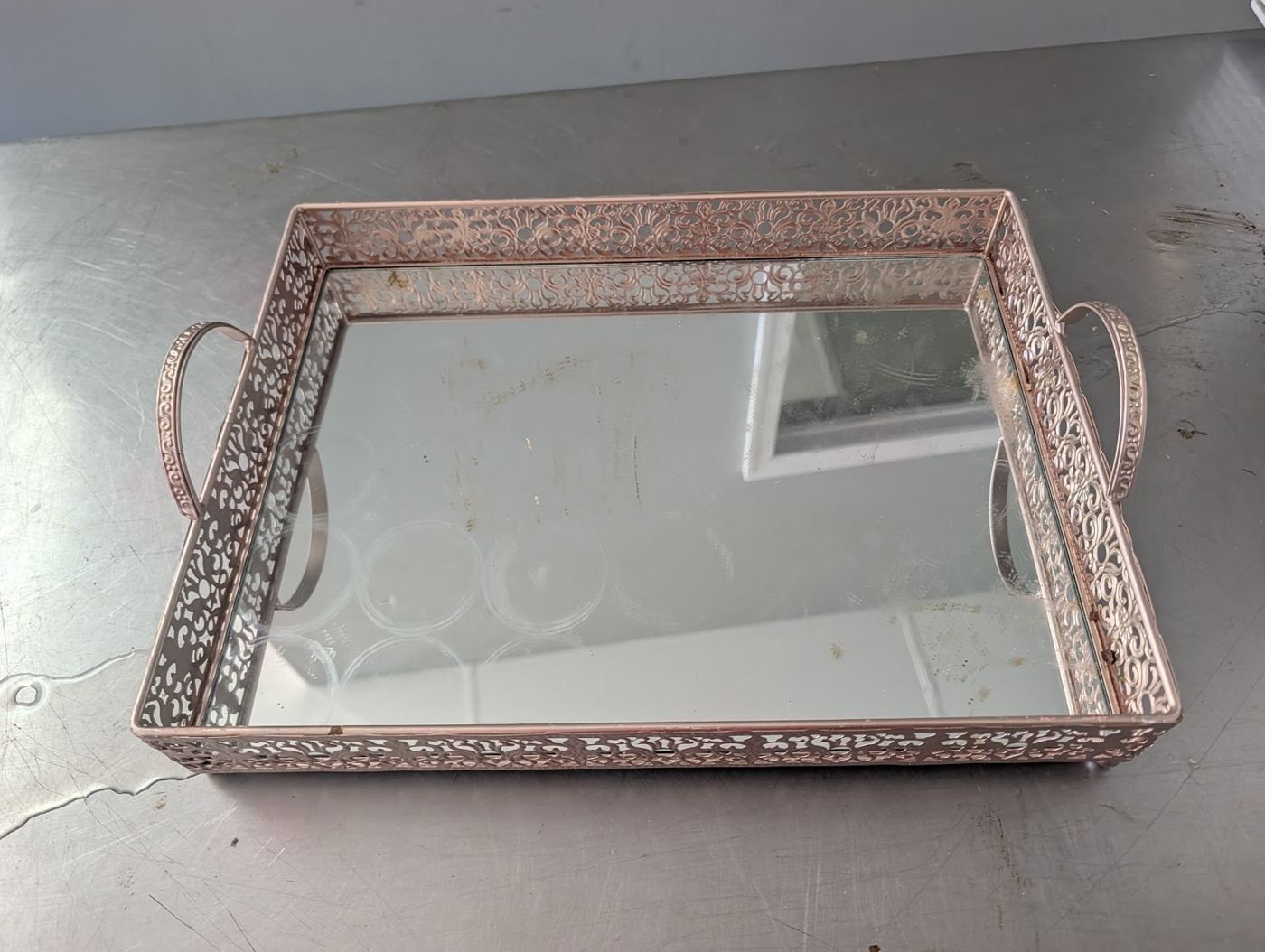Decorative Mirror Serving Tray and Framed Chalkboard — photo 1 of 2