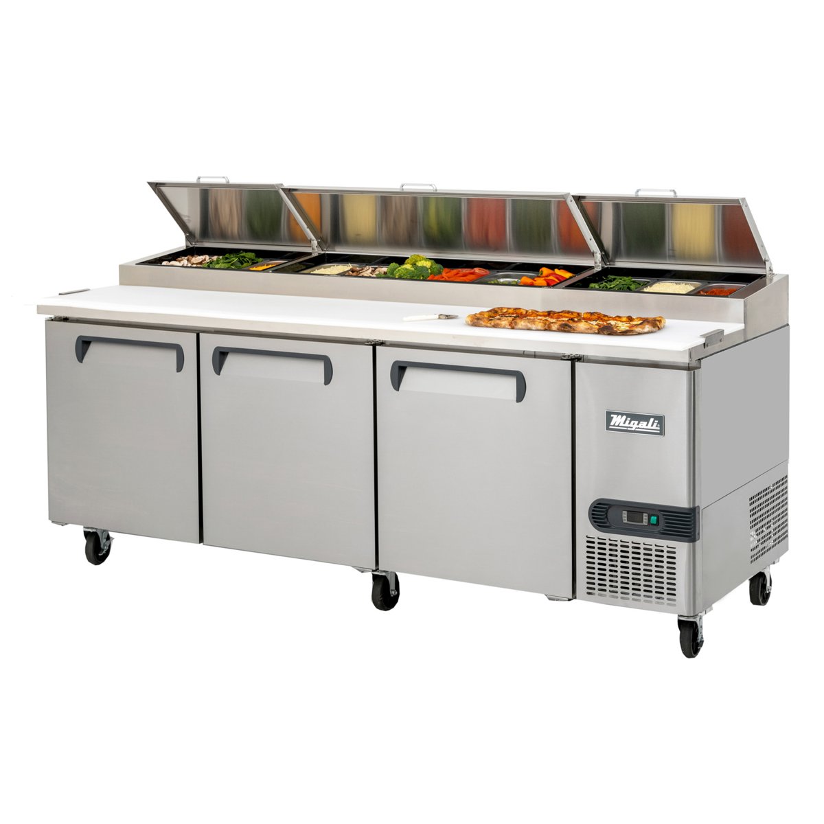 Migali C-PP93-HC 93” 3 Door Pizza Prep Refrigerator (pans not included) — photo 1 of 1